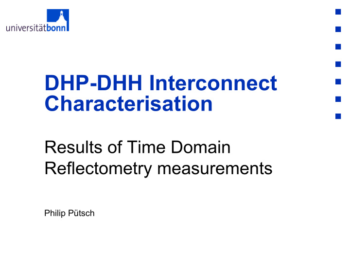 dhp dhh interconnect characterisation