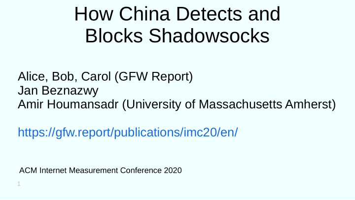 how china detects and blocks shadowsocks