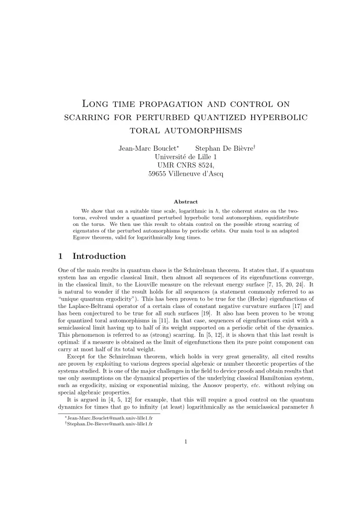 long time propagation and control on scarring for
