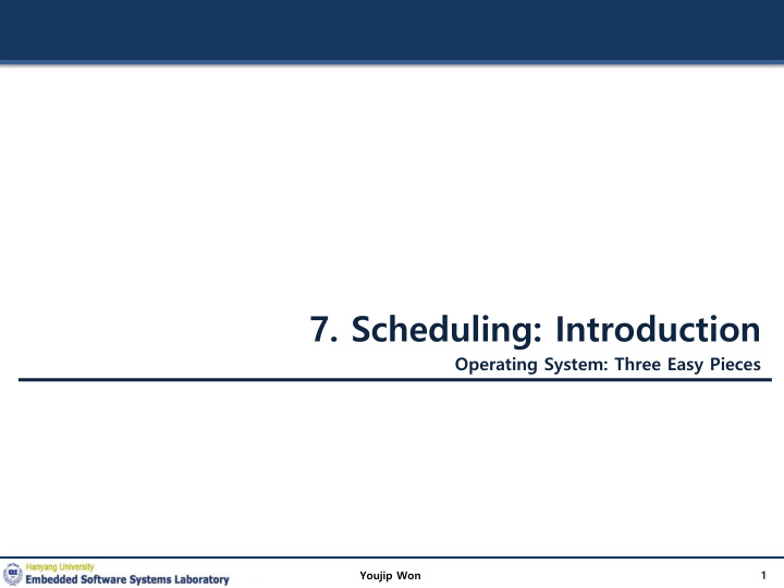 7 scheduling introduction