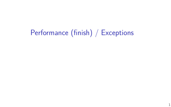 performance fjnish exceptions