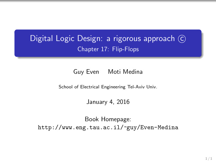 digital logic design a rigorous approach c