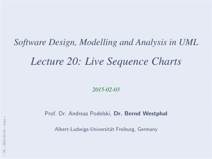 lecture 20 live sequence charts