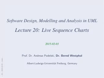 Lecture 20: Live Sequence Charts  2015-02-03 Prof. Dr. Andreas Podelski, Dr. Bernd Westphal   20