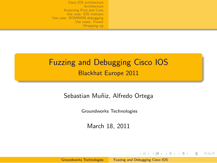 fuzzing and debugging cisco ios