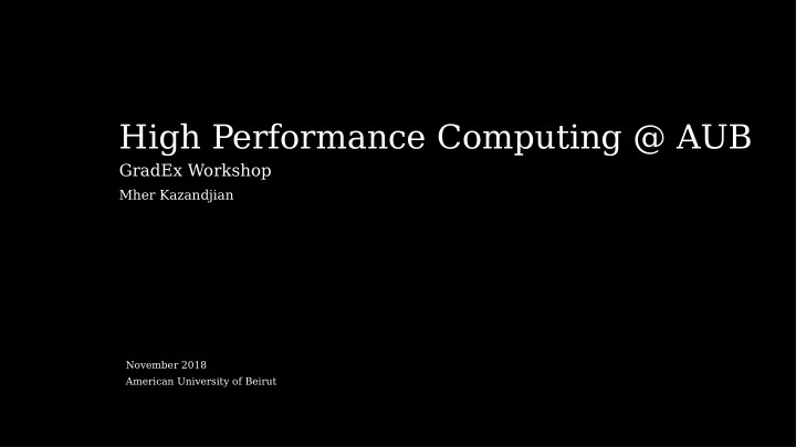 high performance computing aub