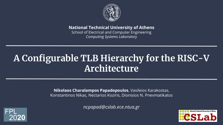 a configurable tlb hierarchy for the risc v architecture