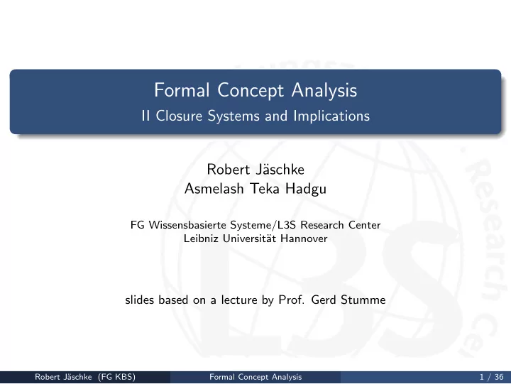 formal concept analysis