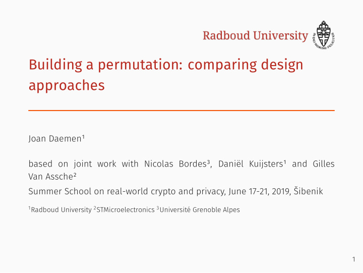 building a permutation comparing design approaches