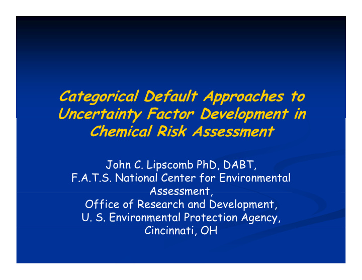 categorical default approaches to uncertainty factor