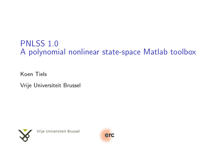 pnlss 1 0 a polynomial nonlinear state space matlab