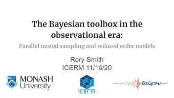The Bayesian toolbox in the  observational era:  Parallel nested sampling and reduced order models
