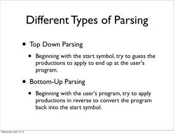 Bottoms Up!  One View of a Bottom-Up Parse  E E  T E  E + T  T T  int T  ( E )  E  E  E