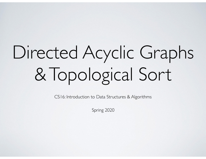 directed acyclic graphs topological sort