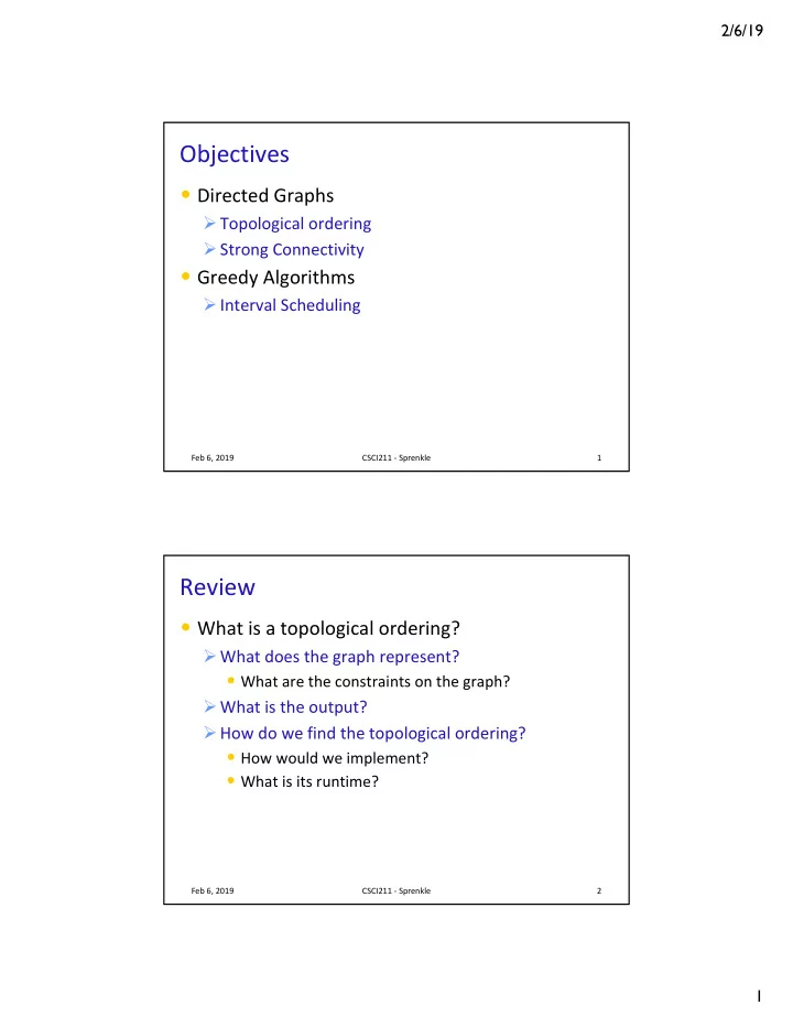 objectives