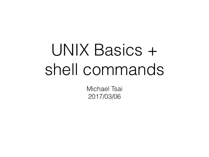 unix basics shell commands