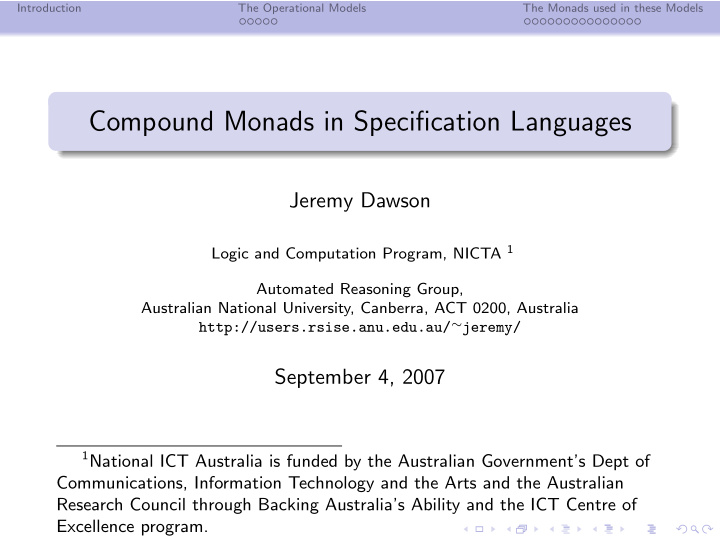 compound monads in specification languages
