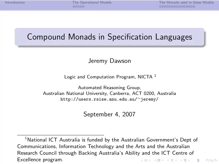 compound monads in specification languages
