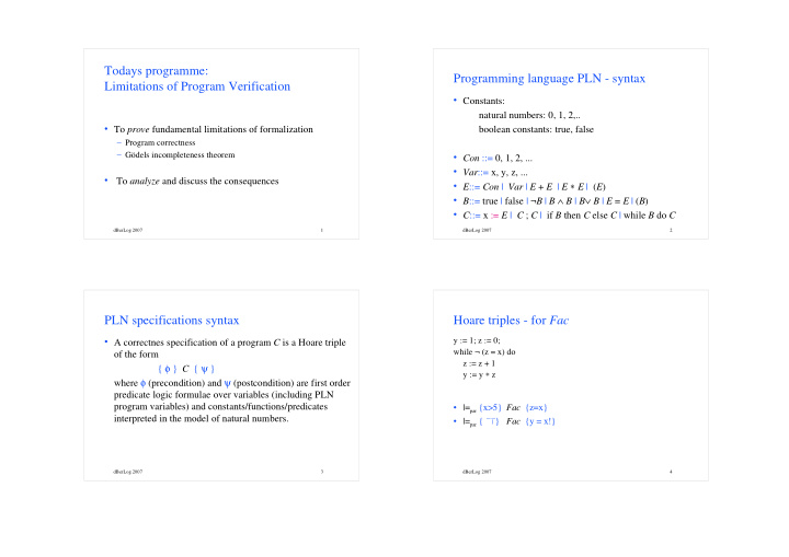 todays programme programming language pln syntax