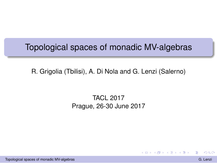 topological spaces of monadic mv algebras