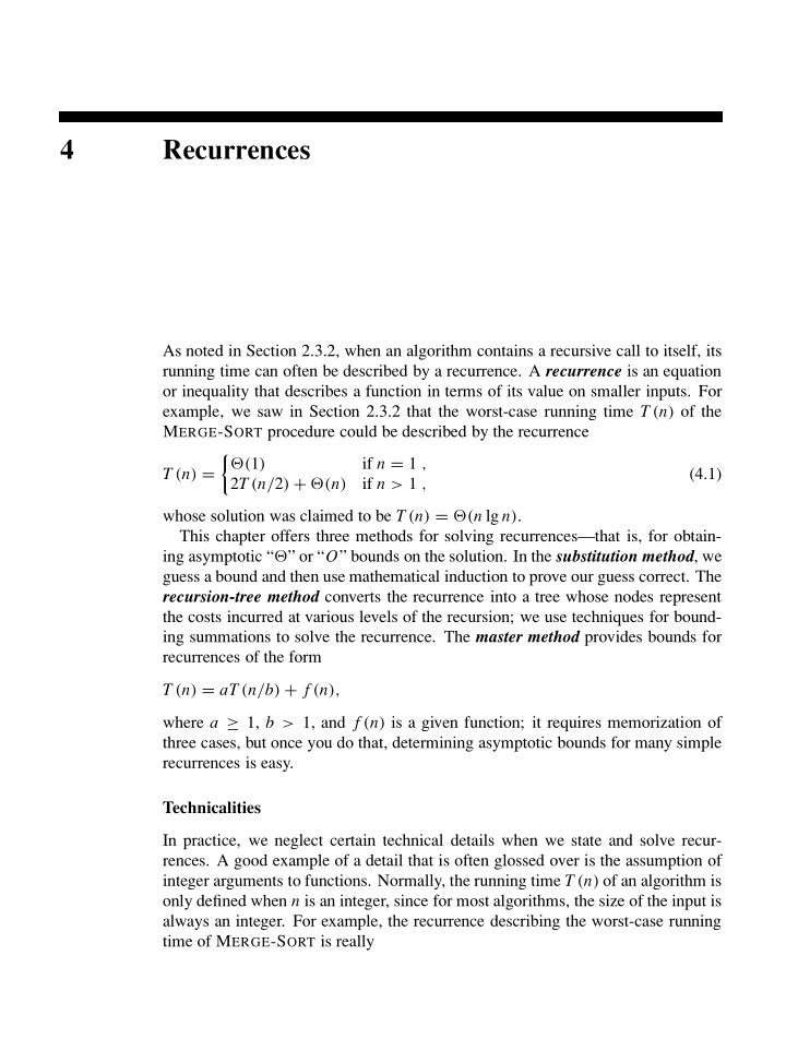 4 recurrences