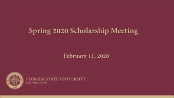 Spring 2020 Scholarship Meeting  February 11, 2020  Agenda   Introduction to FS4U