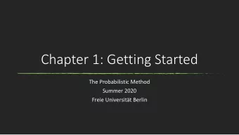Chapter 1: Getting Started  The Probabilistic Method  Summer 2020  Freie Universitt Berlin