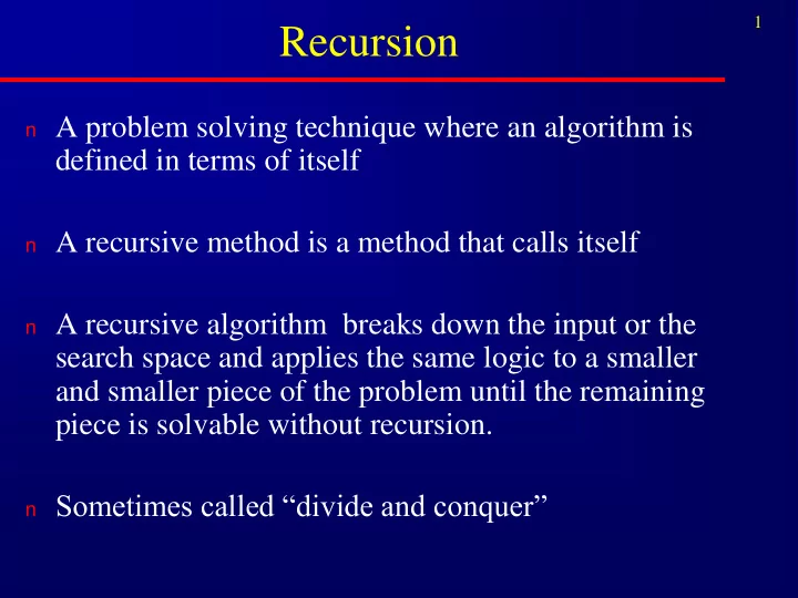recursion