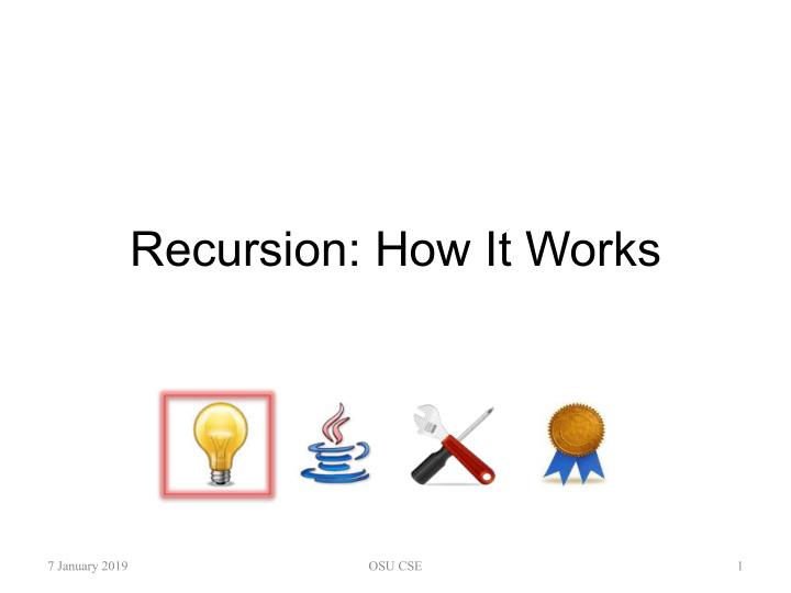 recursion how it works