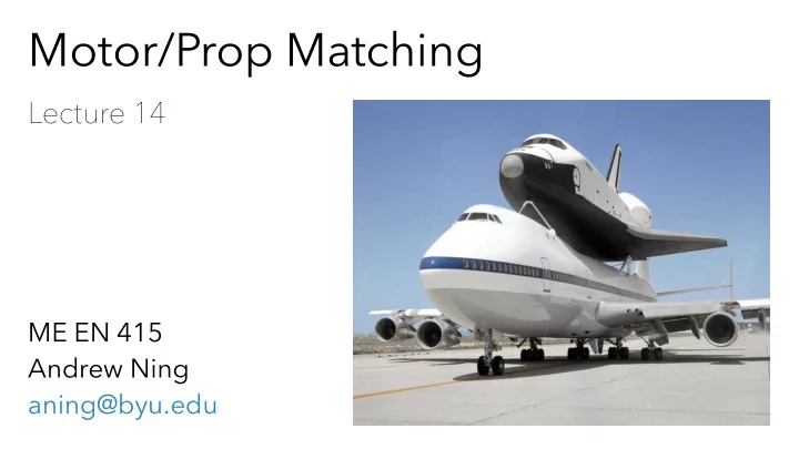 motor prop matching