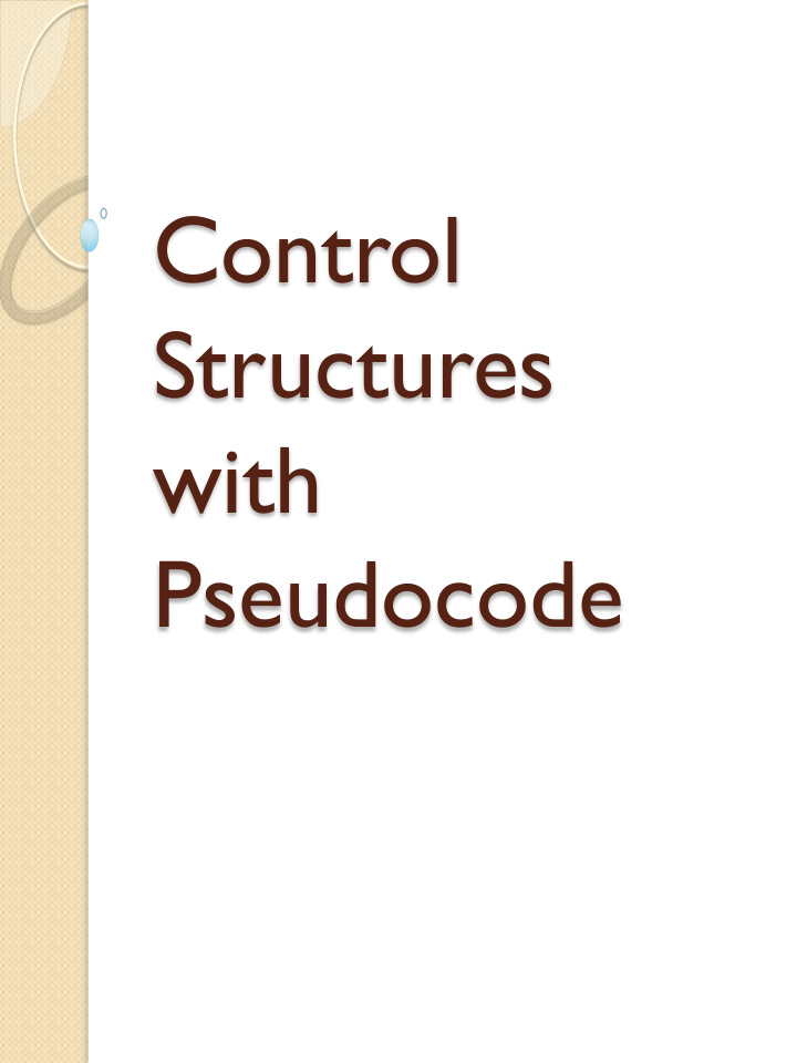 control structures with pseudocode control structures