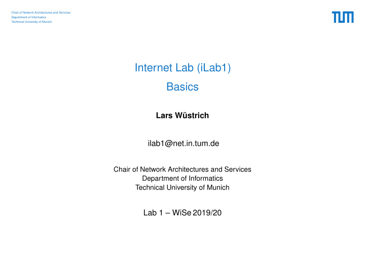 internet lab ilab1 basics
