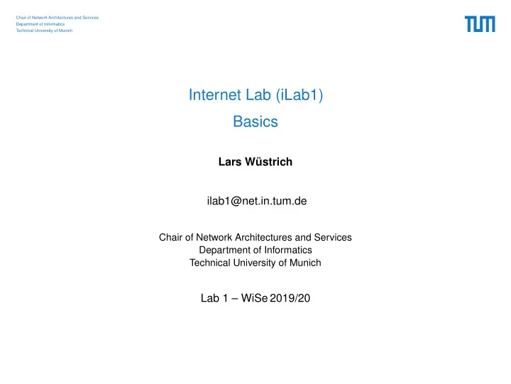 internet lab ilab1 basics