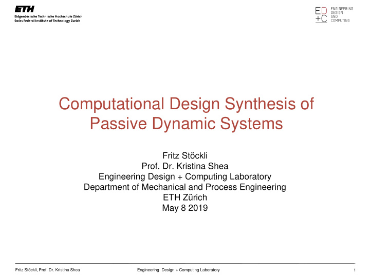 computational design synthesis of passive dynamic systems