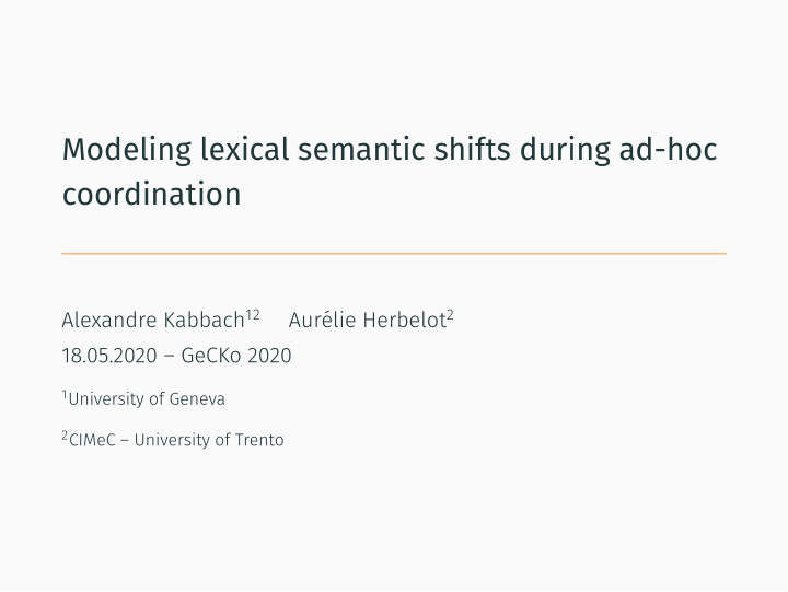 modeling lexical semantic shi ts during ad hoc