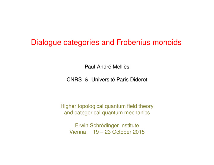 dialogue categories and frobenius monoids