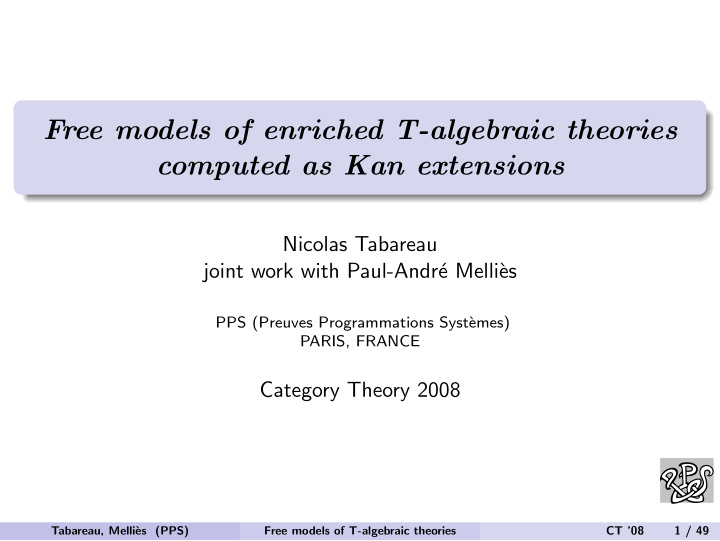 free models of enriched t algebraic theories computed as