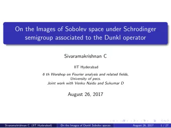 On the Images of Sobolev space under Schrodinger  semigroup associated to the Dunkl operator