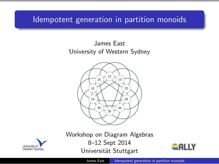 idempotent generation in partition monoids