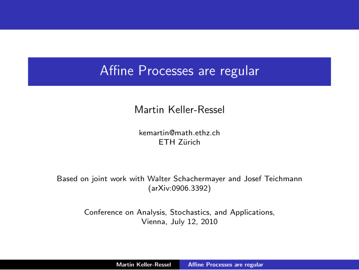 affine processes are regular
