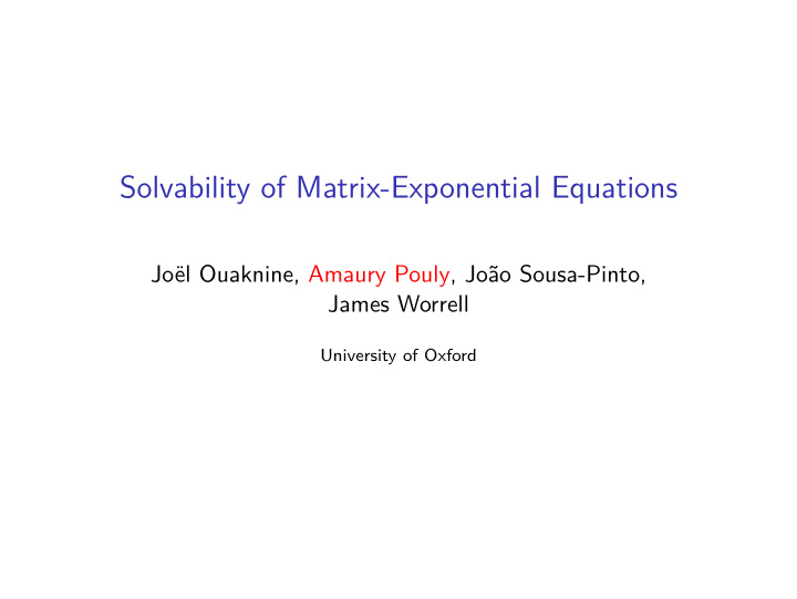 solvability of matrix exponential equations