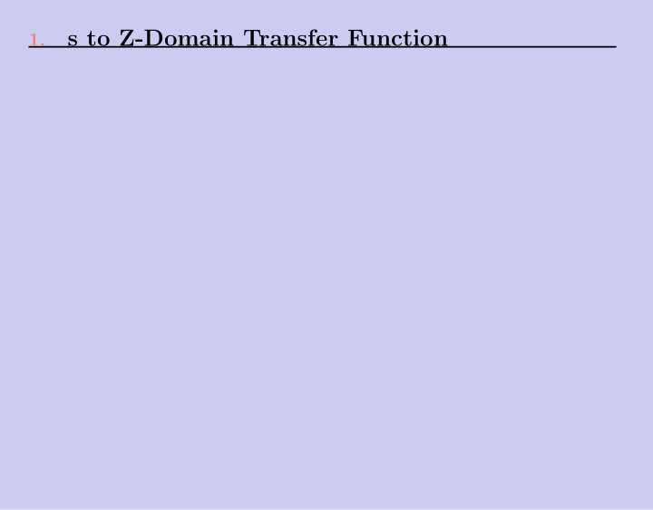 s to z domain transfer function