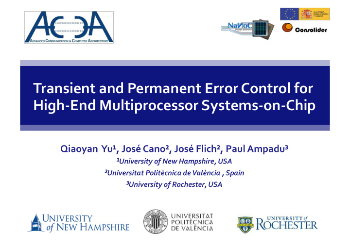 transient and permanent error control for high end