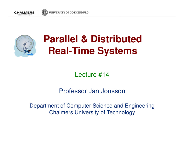 parallel distributed real time systems