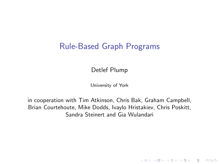 rule based graph programs