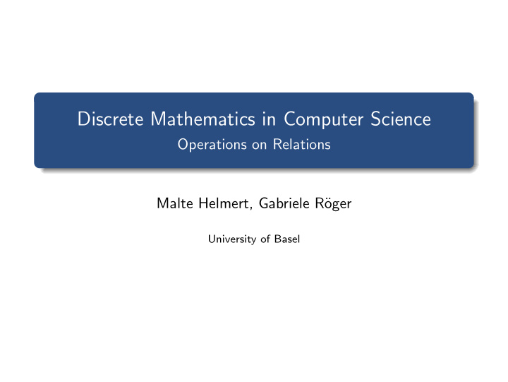 discrete mathematics in computer science