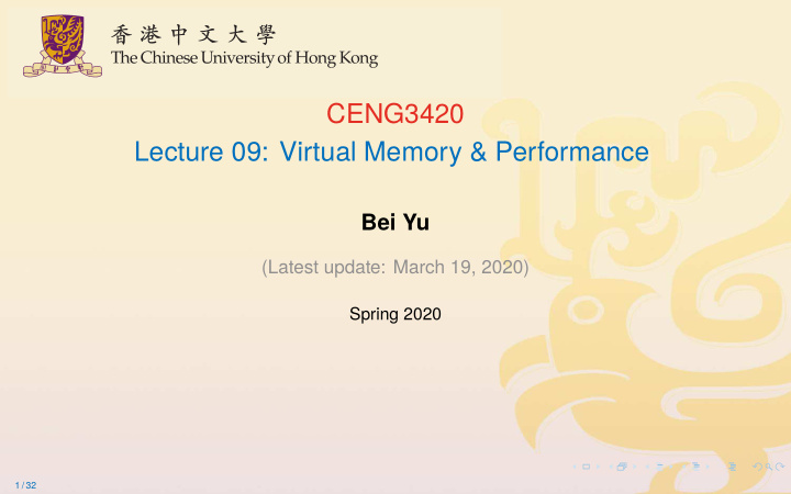 ceng3420 lecture 09 virtual memory performance