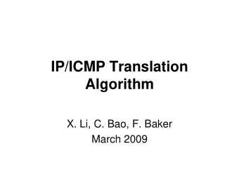 Algorithm  X. Li, C. Bao, F. Baker  March 2009  Abstract  This document specifies an update to