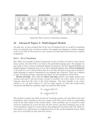 23  Advanced Topics 5: Multi-lingual Models  Up until now, we have assumed that in the case of