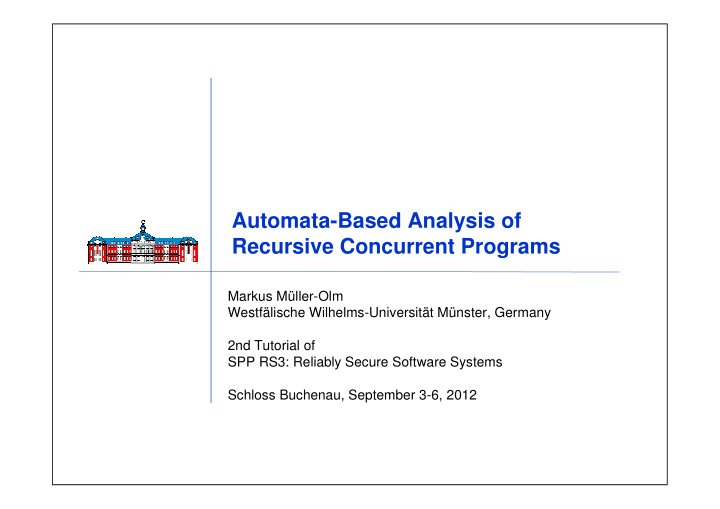 automata based analysis of recursive concurrent programs